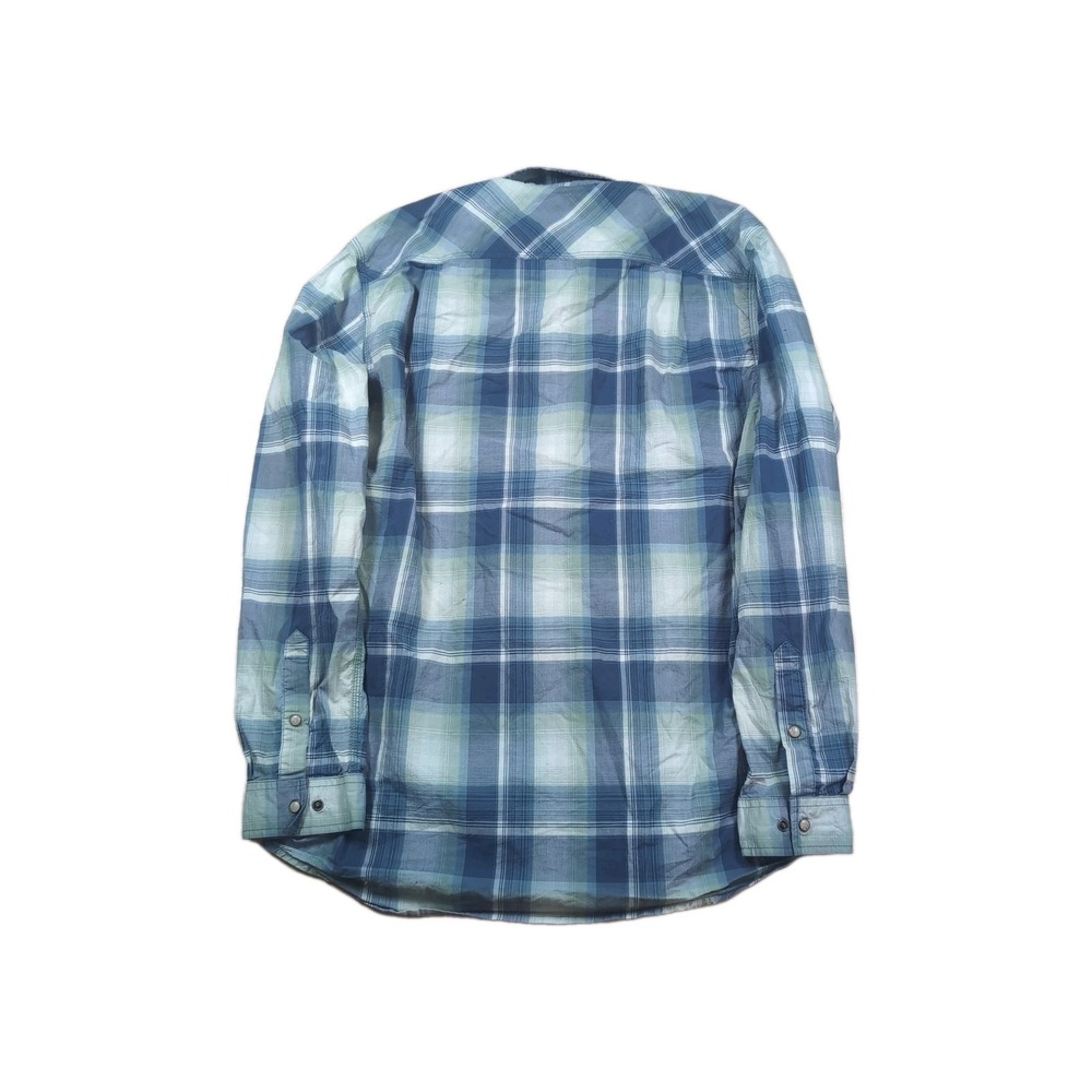 Carhartt Pearl Snap Shirt Mens Tall L 104443 DBL Long Sleeve Relaxed-Fit Plaid - Picture 8 of 8